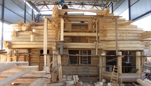 Construction of a wooden house in Moscow Oblast