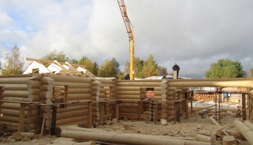 Building a log house for a client in Germany