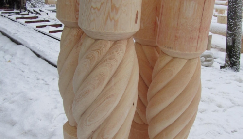 Carved posts. We carve and install them ourselves.