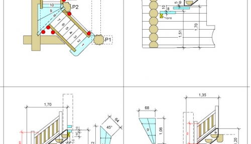 2 - plan of a pine log frame house 260m²