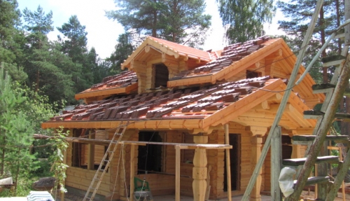 8 - Project of a pine house. Two-edged cant house 110m²