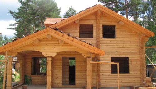 6 - Project of a pine house. Two-edged cant house 110m²