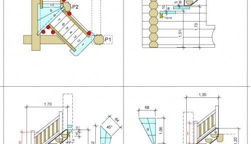 5 - plan of a pine log frame house 260m²
